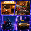 Devil Eyes Light for Motorcycle Windshield, 7''x3'' Flexible Animated LED Eyes, Bluetooth APP & Remote Control Custom Text Pattern Dynamic LED Sign for Car Taxi Sedan SUV