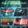 Dual LED Eyes for Car Windshield, 23.42"x4.72" Full Color Programmable Dynamic LED Sign, IP65 Waterproof Flexible Panel with APP, Remote Control & Car Charger for Golf Cart SUV Truck(2-Pack)